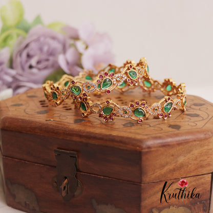 Sparkling CZ Teardrop Bangles B416 (Set Of 2)