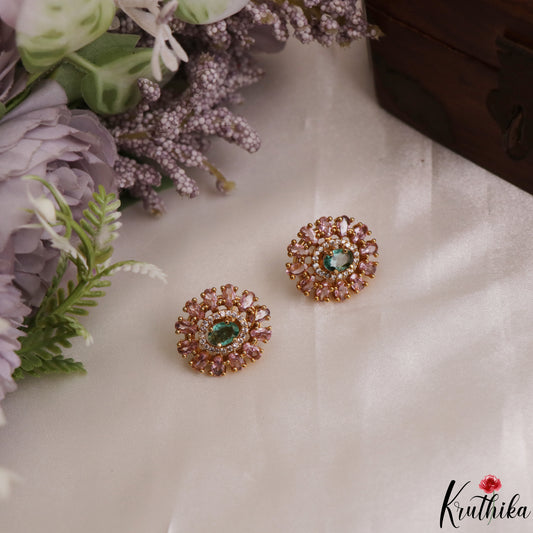Sparkling Floral Motifs CZ Victorian Pendant Set PS300