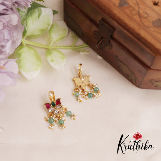 Beautiful Jadau Lotus Earcuffs | Upper Earrings | Bugadi Earrings E816
