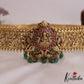 Stunning Antique Nagas Lakshmi Peacock Motifs Jadau Hip Belt With Green Bead Drops V337