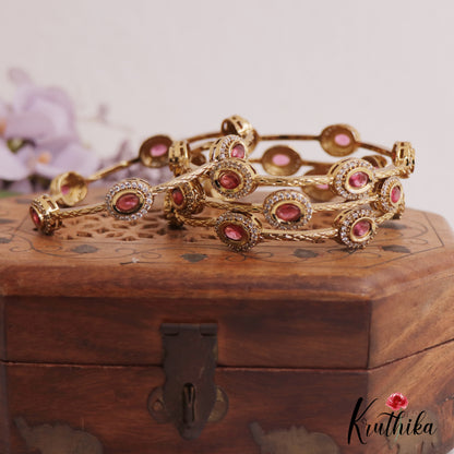Beautiful AD Victorian Bangles B469 (Set of 4 Bangles) (Available in 3 Colours)