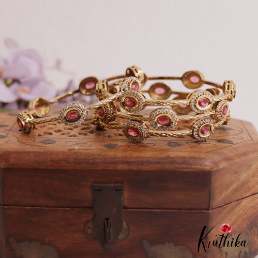 Beautiful AD Victorian Bangles B469 (Set of 4 Bangles) (Available in 3 Colours)