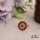 Beautiful Jadau Floral Motifs Adjustable Finger Ring R51