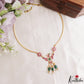 Elegant Garuda Motifs Jadau Hasli Choker With Green Bead Drops NC3212 (Available In 2 Colors)