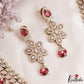 Sparkling Floral Leaf Motifs CZ Victorian Necklace NC3152 (Available In 6 Colors)