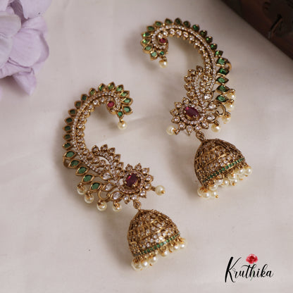 Stunning AD Earcuff with Jhumkas NC25022 (Available In 2 Colours)