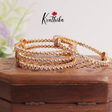 Trendy Gold Finish Multi Stone Bangles B205