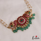 Gorgeous Floral Peacock Jadau Choker With Triple Strand Pearl Chain NC2574