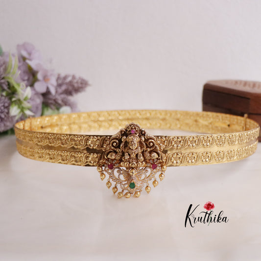 Premium CZ Light Weight Temple Lakshmi Hip Belt V284