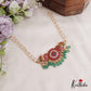 Gorgeous Floral Peacock Jadau Choker With Triple Strand Pearl Chain NC2574