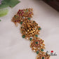 Elegant Antique Lakshmi Jhumka Jadau Jada Billa With Green Bead Drops J337