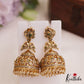 Stunning Antique Peacock Motifs AD Jhumka With Pearl Drops E1021