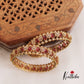 Beautiful Sparking Floral AD/Victorian Bangles B412 Set Of 2 (Available in 3 Colours)