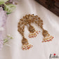 Elegant Antique Leaf Floral Motifs Jhumka Drops Jada Billa With Pearl Bead Drops J429 (Available In 2 Colors)