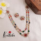 Elegant AD/CZ two-layer Navaratna necklace NC1949
