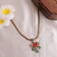 Trendy Peacock Chain Set with Pastel Green Beads NC1830