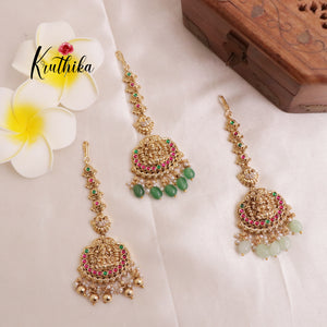 Pretty Lakshmi Jadau Maang Tikka MT236 (Available in 3 Colours)