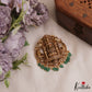 Premium Antique Nagas Lakshmi Peacock Motifs Pendant With Green Bead Drops PS292