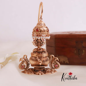 Gorgeous Gold alike Lakshmi Peacock Kumkum box K17