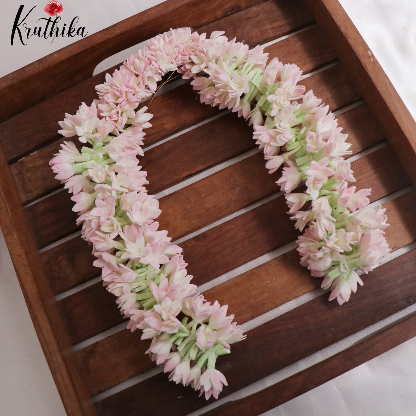 Artificial & reusable flowers string gajra with attached clip G07 (Pre-booking)