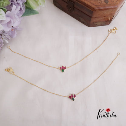 Trendy Lotus Jadau Anklets A48 (Available in 2 colours)