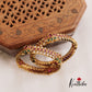 Stunning Lotus Geometric Jadau Bangles B373 (Set of 2 Bangles)|(Available In 2 Colors)