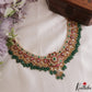 Gorgeous Floral Peacock Motifs Jadau Choker With Green Bead Drops NC3104