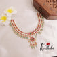 Elegant floral jadau necklace with pastel green beads NC1950