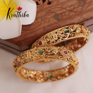 Traditional AD Peacock Kada bangles E189