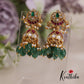 Gorgeous Floral Motifs Jhumka Jadau Earrings With Pearl And Bead Drops E861