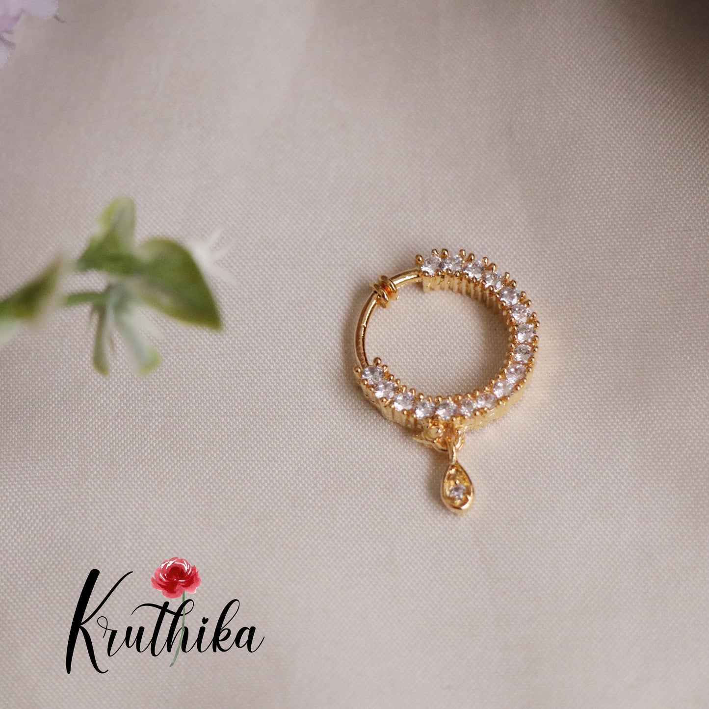 Simple CZ Sparking Nose Ring-No Piercing Required N52