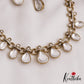 Stunning Teardrop Motifs Diamond-Finish Gold-Tone AD Choker NC2793