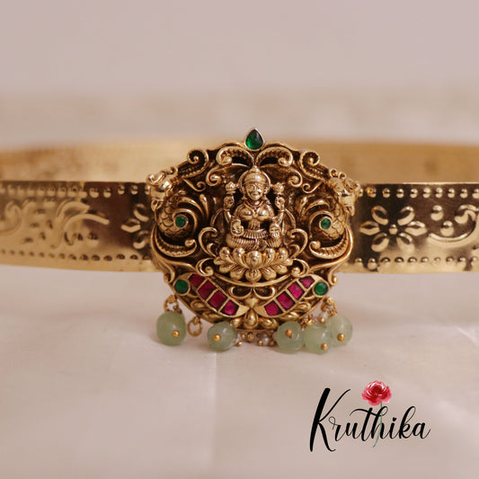 Beautifull Lakshmi peacock hip belt with pastel green V250