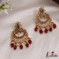 Stunning Peacock Floral Motifs  chandbali Earrings With Pearl And Bead Drops E886 (Available In 2 Colors)