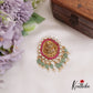 Elegant Antique Lakshmi Motifs Jadau Pendant With Green Bead Drops PS272