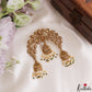 Elegant Antique Leaf Floral Motifs Jhumka Drops Jada Billa With Pearl Bead Drops J429 (Available In 2 Colors)