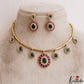 Pretty Geometric Motifs Gold-Tone Hasli Jadau Choker NC2938