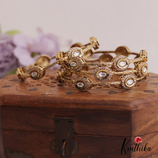 Beautiful AD Victorian Bangles B469 (Set of 4 Bangles) (Available in 3 Colours)