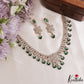 Sparkling Floral Leaf Motifs CZ Victorian Necklace NC3152 (Available In 6 Colors)