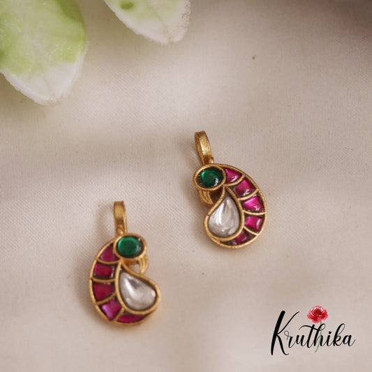 Simple Jadau Peacock Earcuffs | Upper Earrings | Bugadi Earrings E822