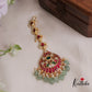 Trendy Jadau Maang Tikka with Pastel Green Beads MT268
