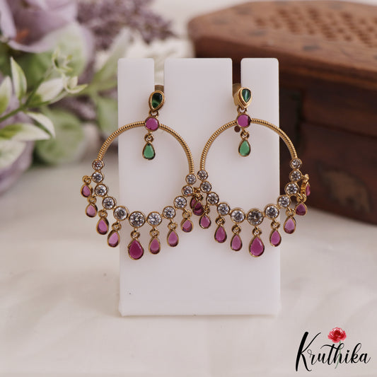 Beautiful Teardrop Chandbali Earrings E875 (Available In 2 Colors)