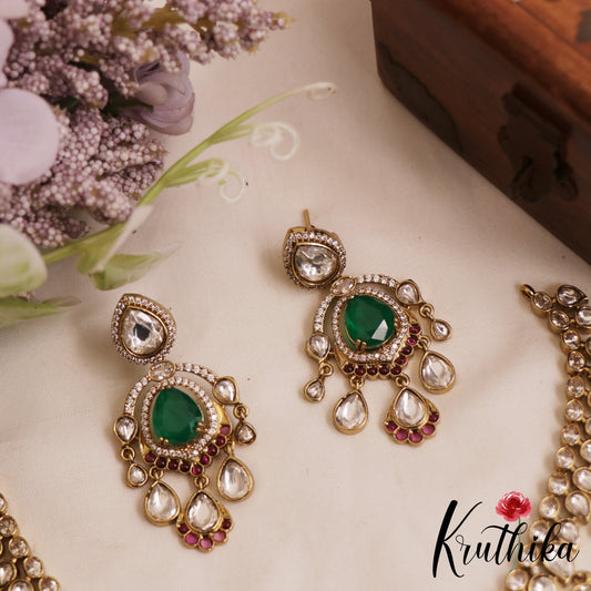 Stunning Teardrop Motifs AD Victorian Necklace NC2893