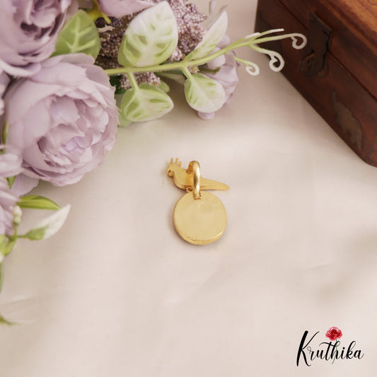 Elegant Peacock Motifs Jadau Pendant With Oval Shape Drop PS251