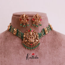 Elegant Lakshmi Green Beads Jadau choker NC2014