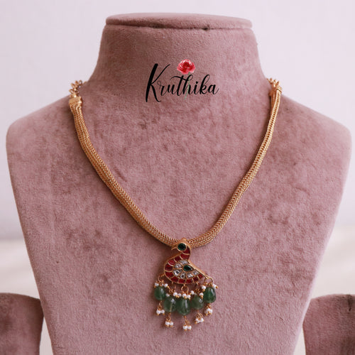 Pretty Peacock Jadau Chain Set NC1852