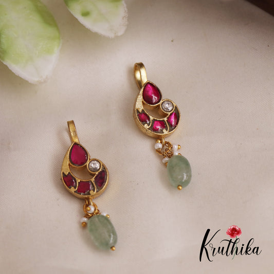 Classic Jadau Teardrop Earcuffs | Upper Earrings | Bugadi Earrings E823