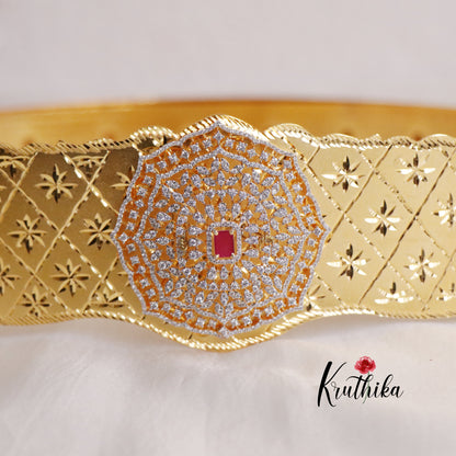 Gorgeous American diamonds octagen pendant Vaddanam V264 (Available in 2 Colours)