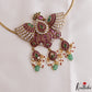 Classic Peacock Motifs Kemp Hasli Choker With Pearl Bead Drops NC3258 (Available In 3 Colors)