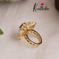 Beautiful CZ Sparking Floral Finger Ring R48 (Available in 3 Colours)